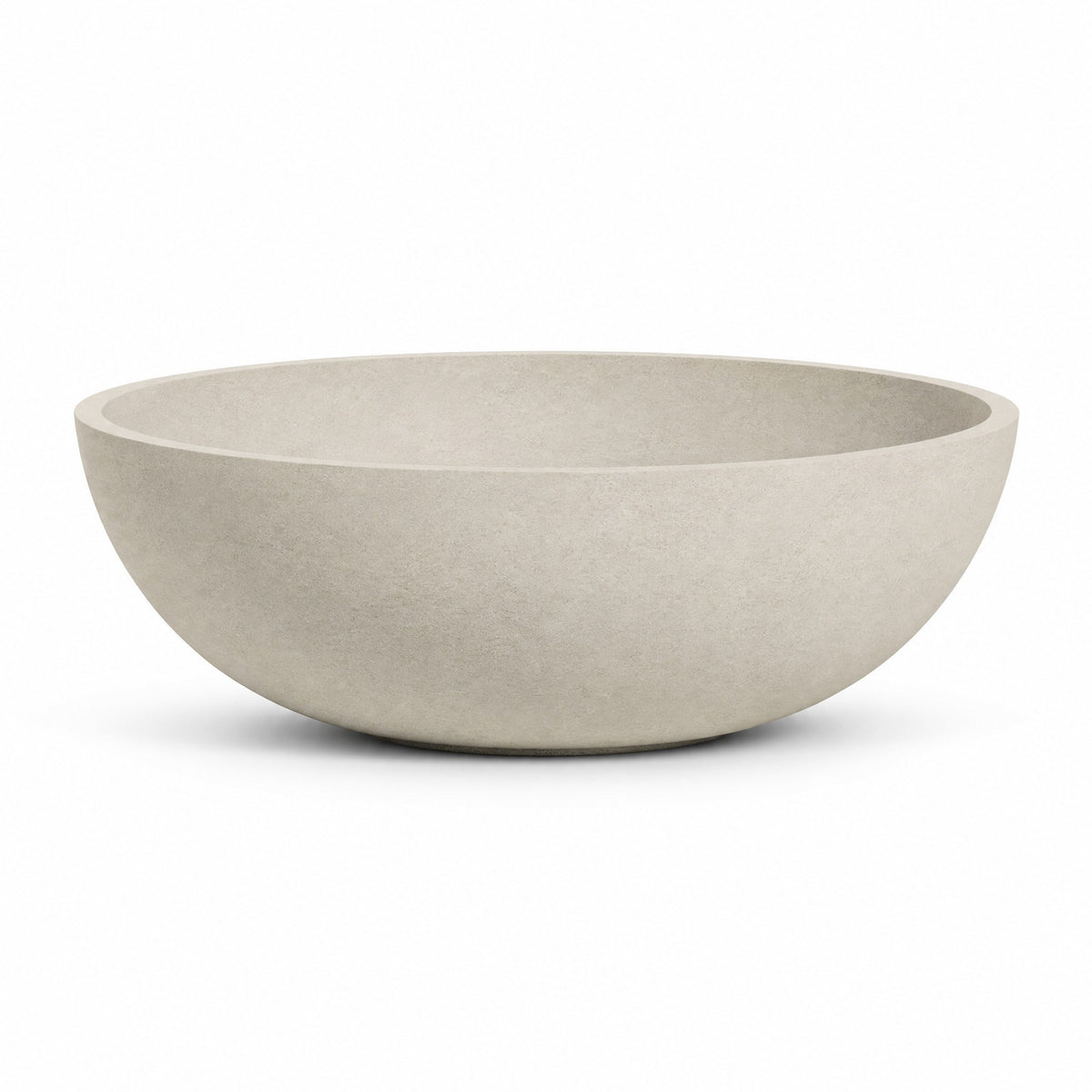 Fontana Low Bowl fiberglass planter in sand stone