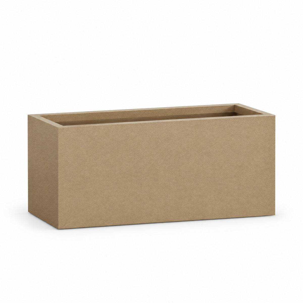 Urban Low Trough fiberglass planter in metallic gold