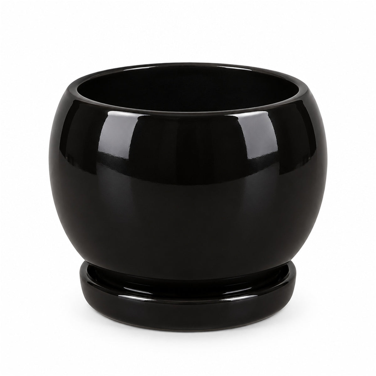 Ceramic Fish Bowl Pot in black