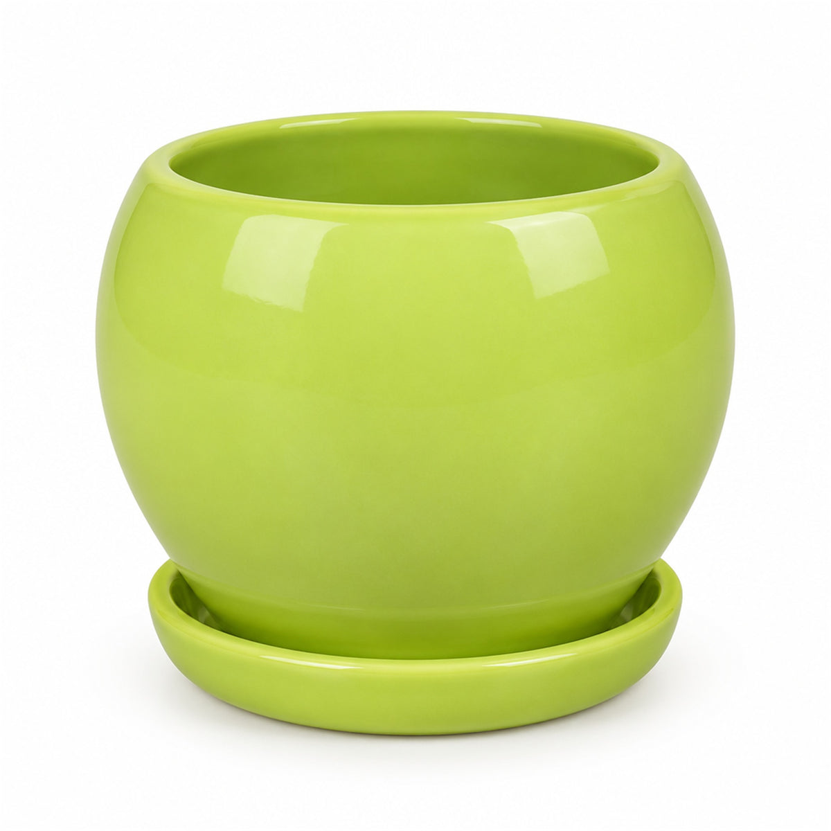 Ceramic Fish Bowl Pot in green