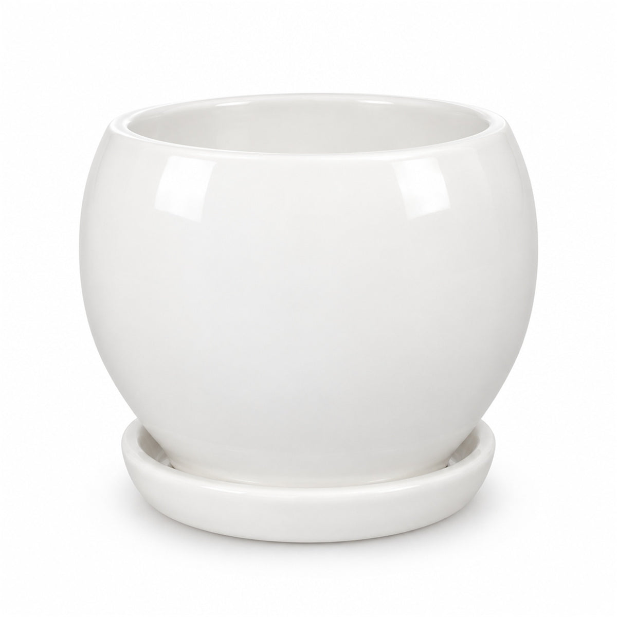 Ceramic Fish Bowl Pot in white