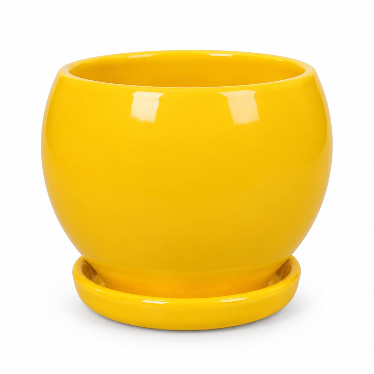 Ceramic Fish Bowl Pot in yellow