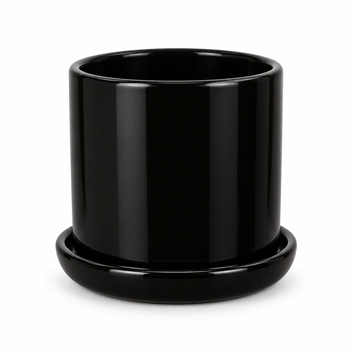 Mini Ceramic Cylinder Pot in black