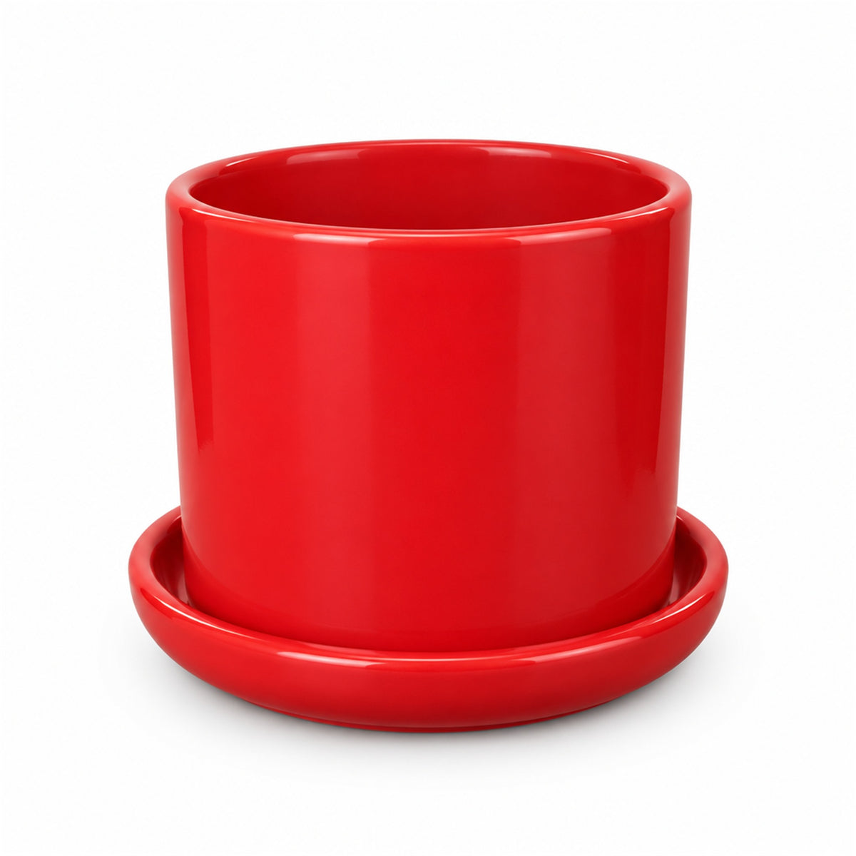 Mini Ceramic Cylinder Pot in red