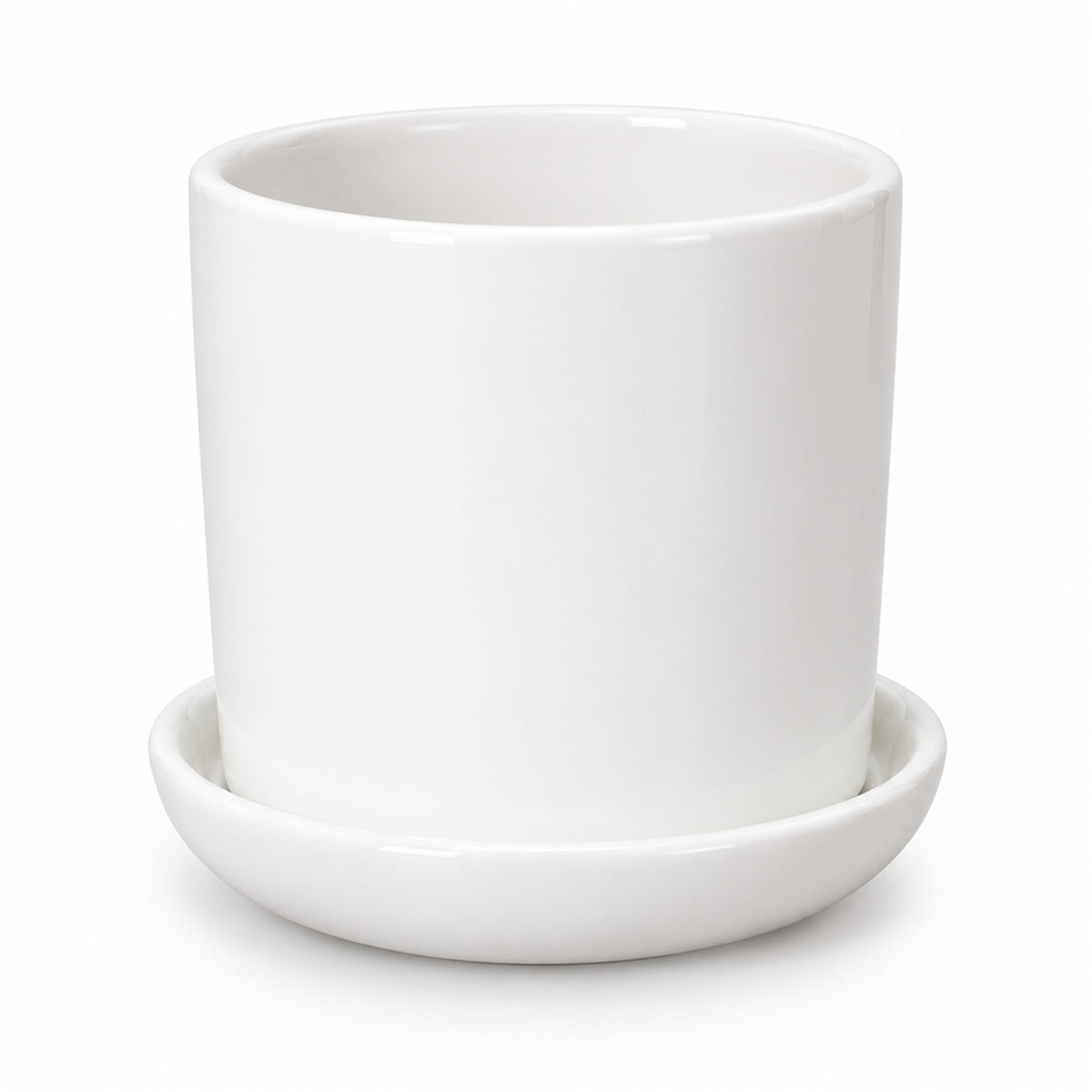 Mini Ceramic Cylinder Pot in white