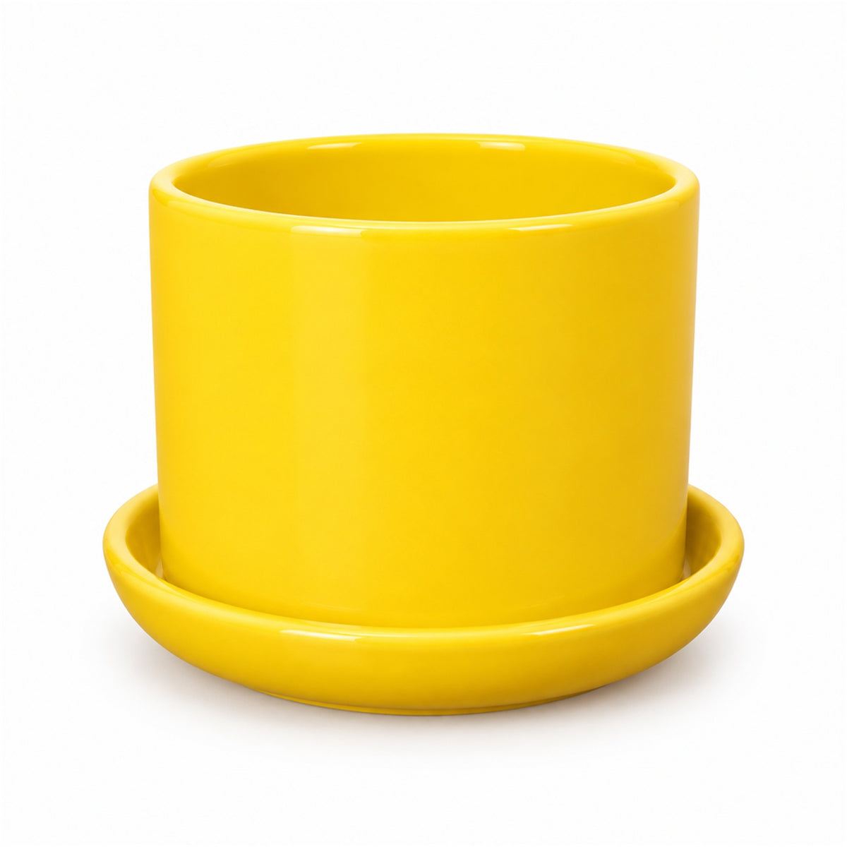 Mini Ceramic Cylinder Pot in yellow