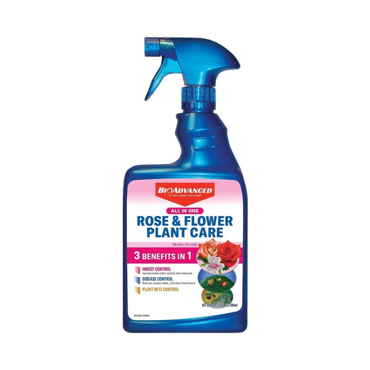 BioAdvanced All-in-One Rose & Flower Plant Care ready-to-use 24 oz spray bottle