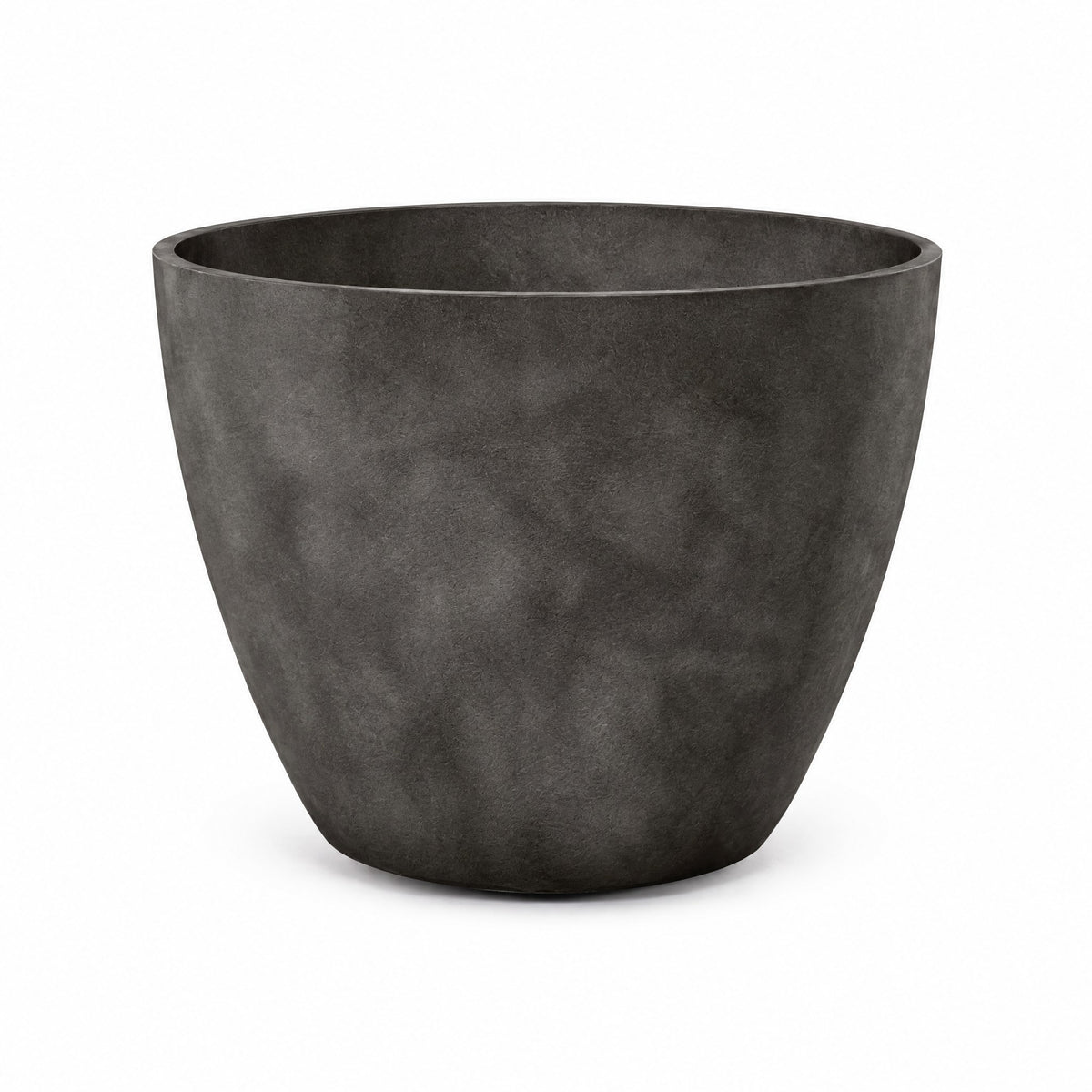 Anfora Tapered Round fiberglass planter in brown stone