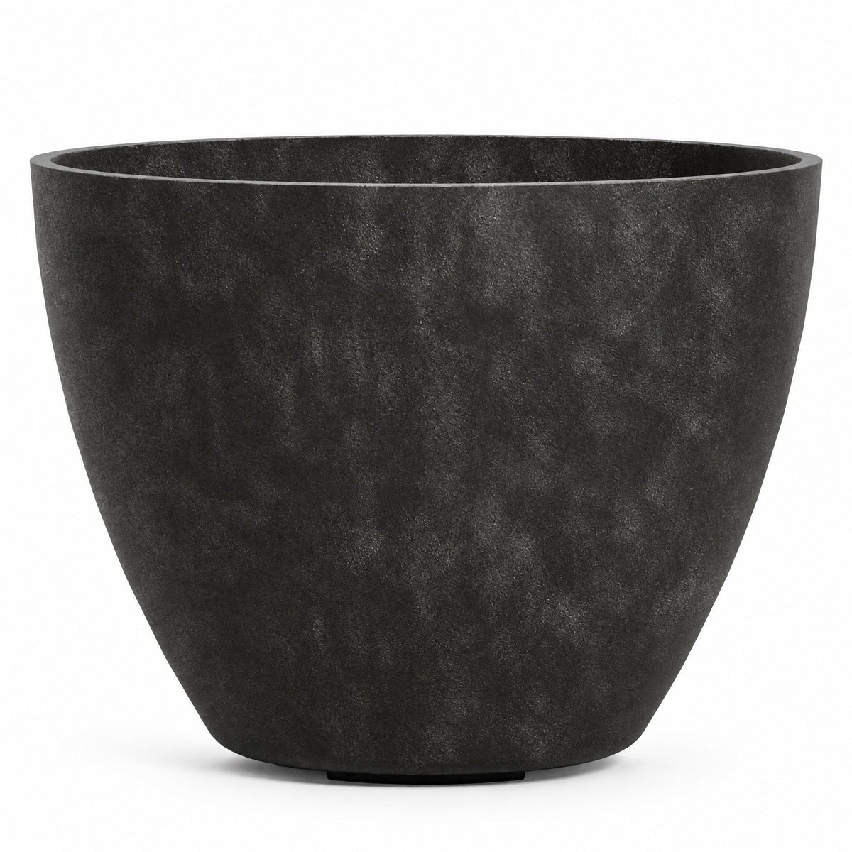 Anfora Tapered Round fiberglass planter in carbon stone