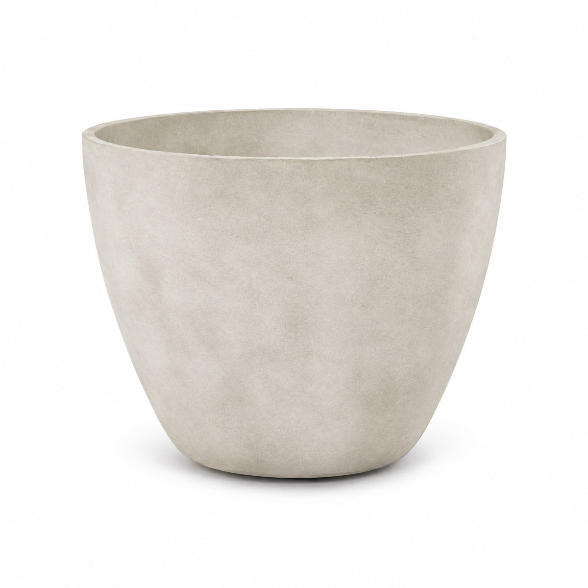 Anfora Tapered Round fiberglass planter in sand stone