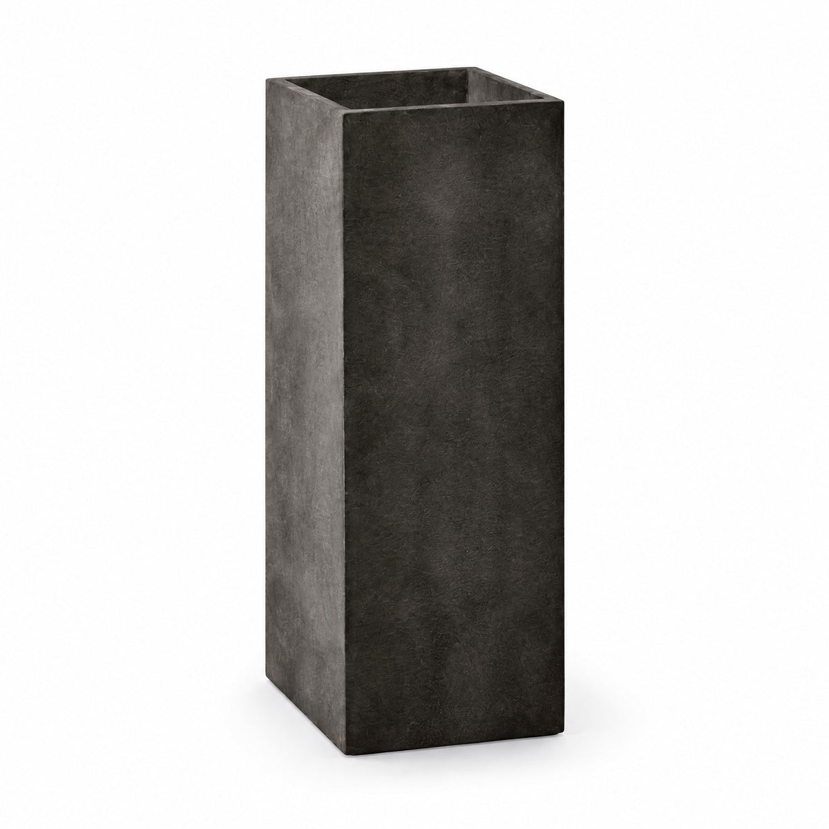 Balcone Slim Rectangular fiberglass planter in brown stone