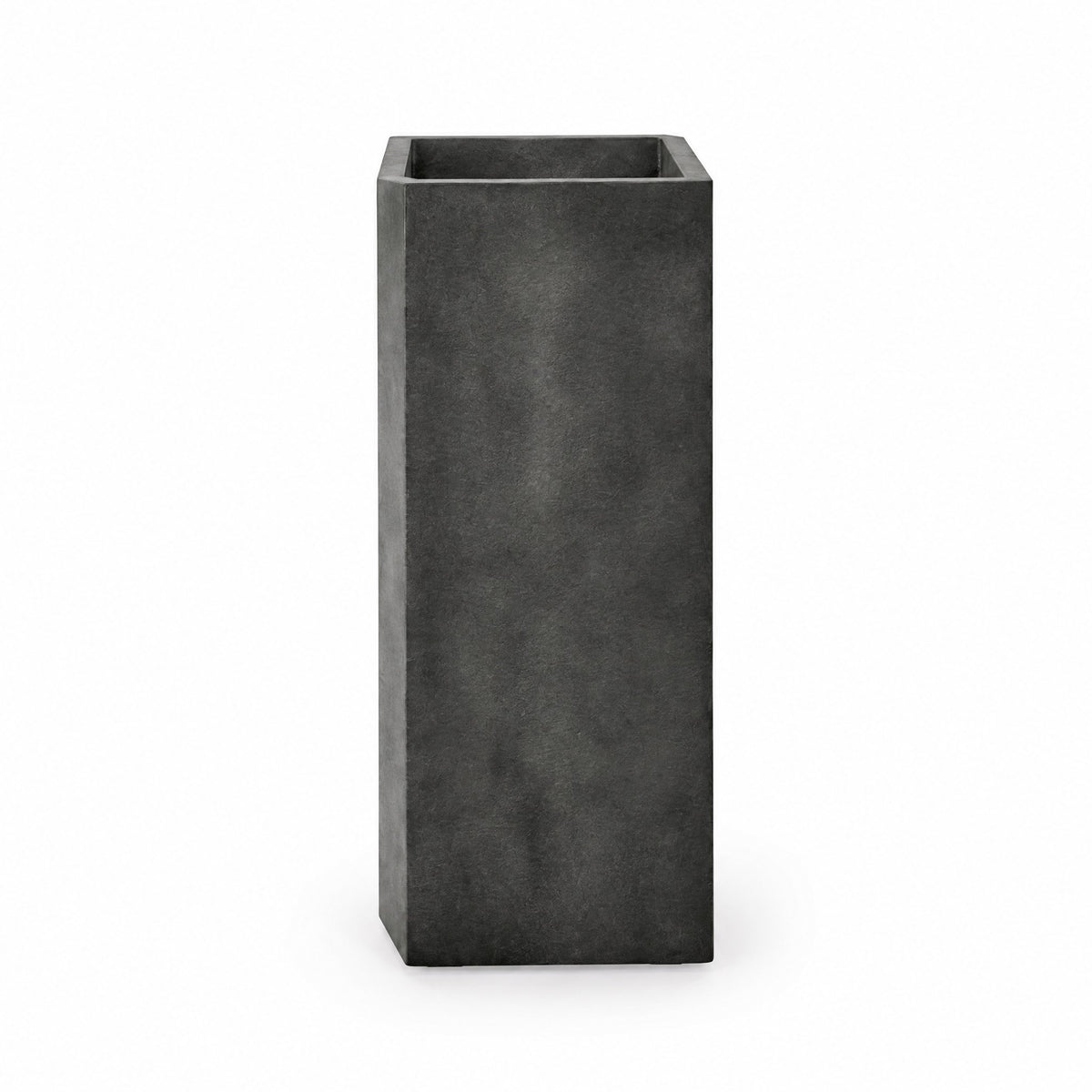Balcone Slim Rectangular fiberglass planter in grey stone