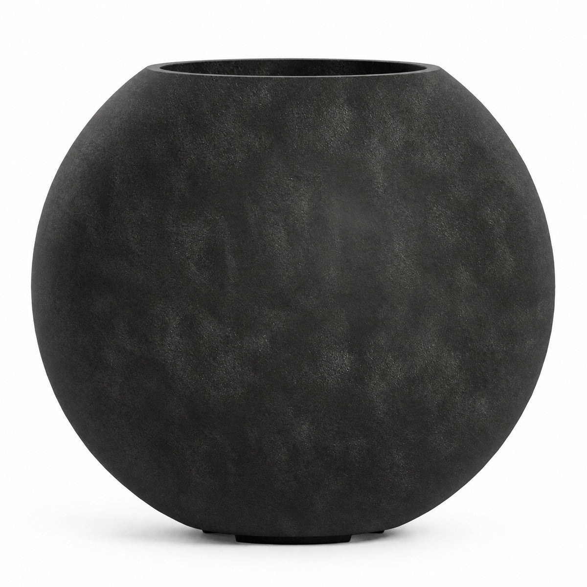 Cupola Globe fiberglass planter in carbon stone