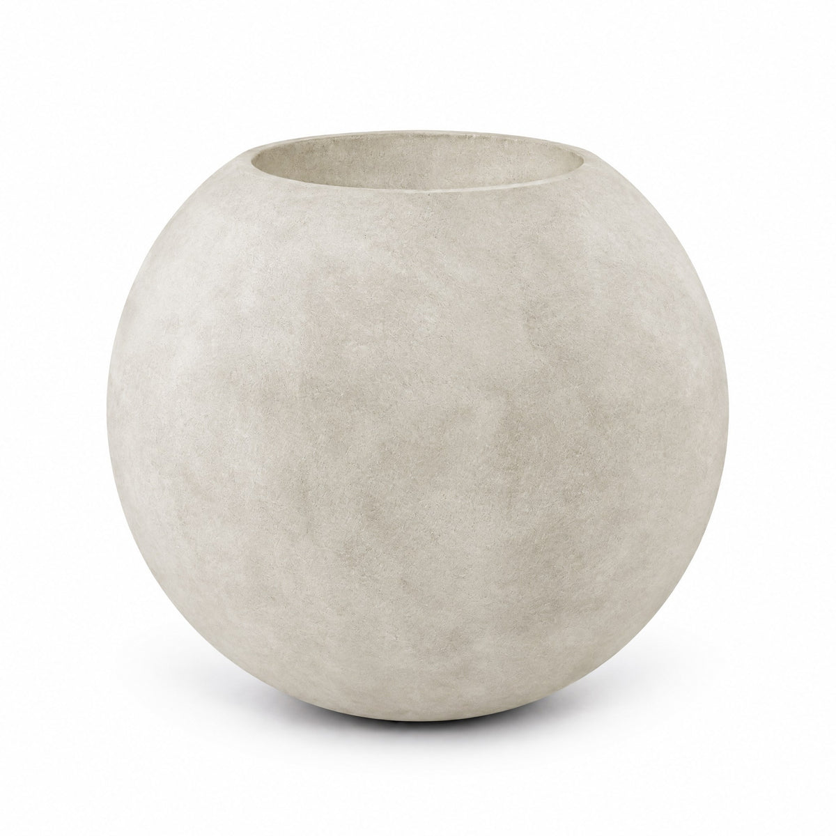 Cupola Globe fiberglass planter in sand stone