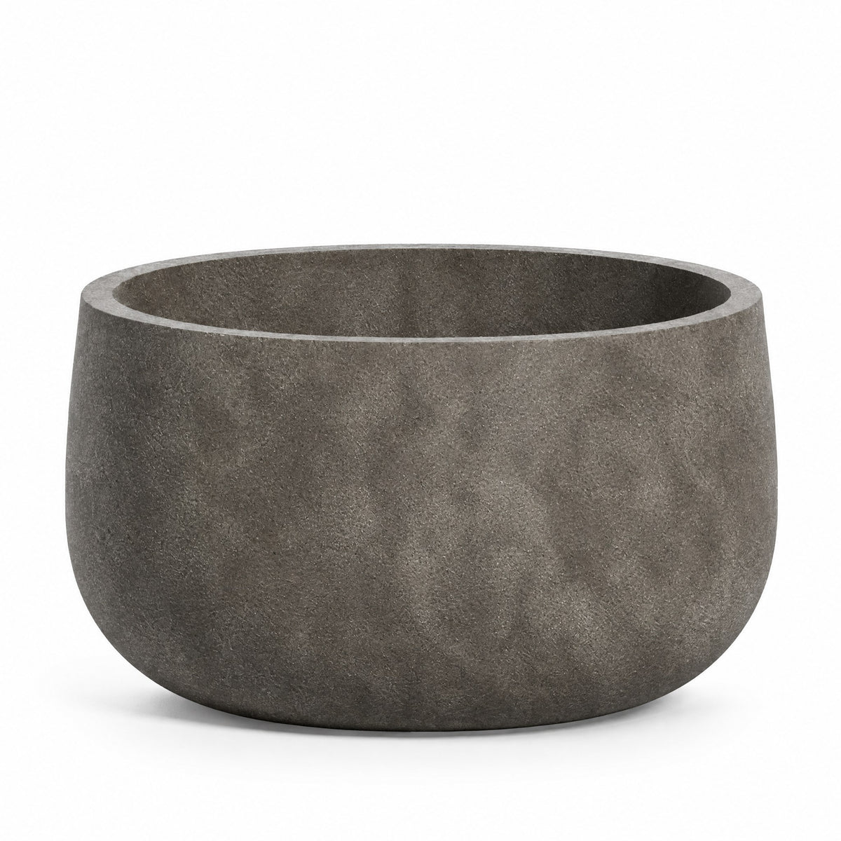 Davanzale Tabletop fiberglass planter in river stone