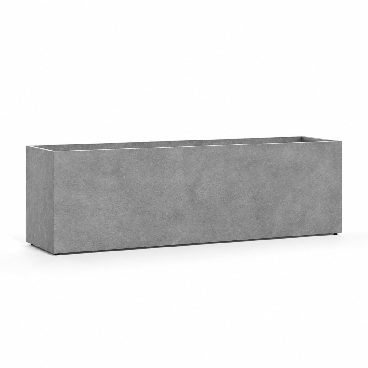 Galleria Extra-Long fiberglass planter in concrete stone