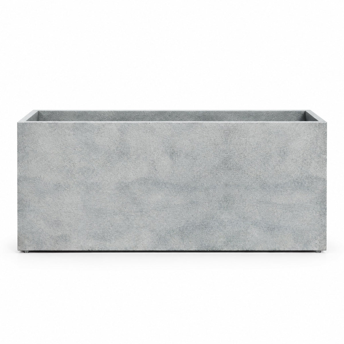 Loggia Long fiberglass planter in concrete stone