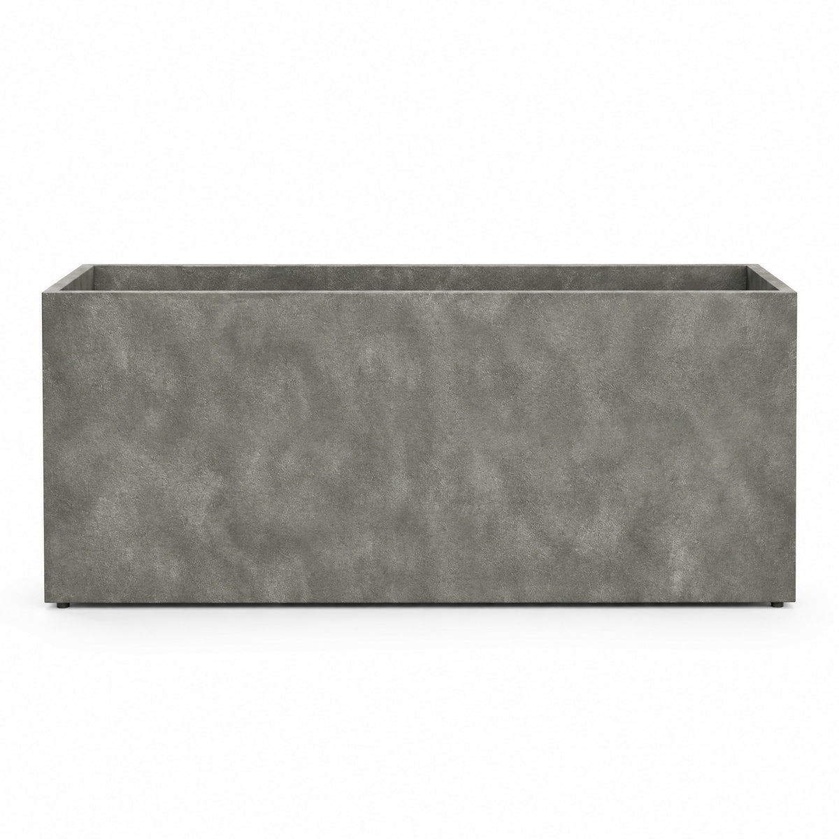 Loggia Long fiberglass planter in grey stone