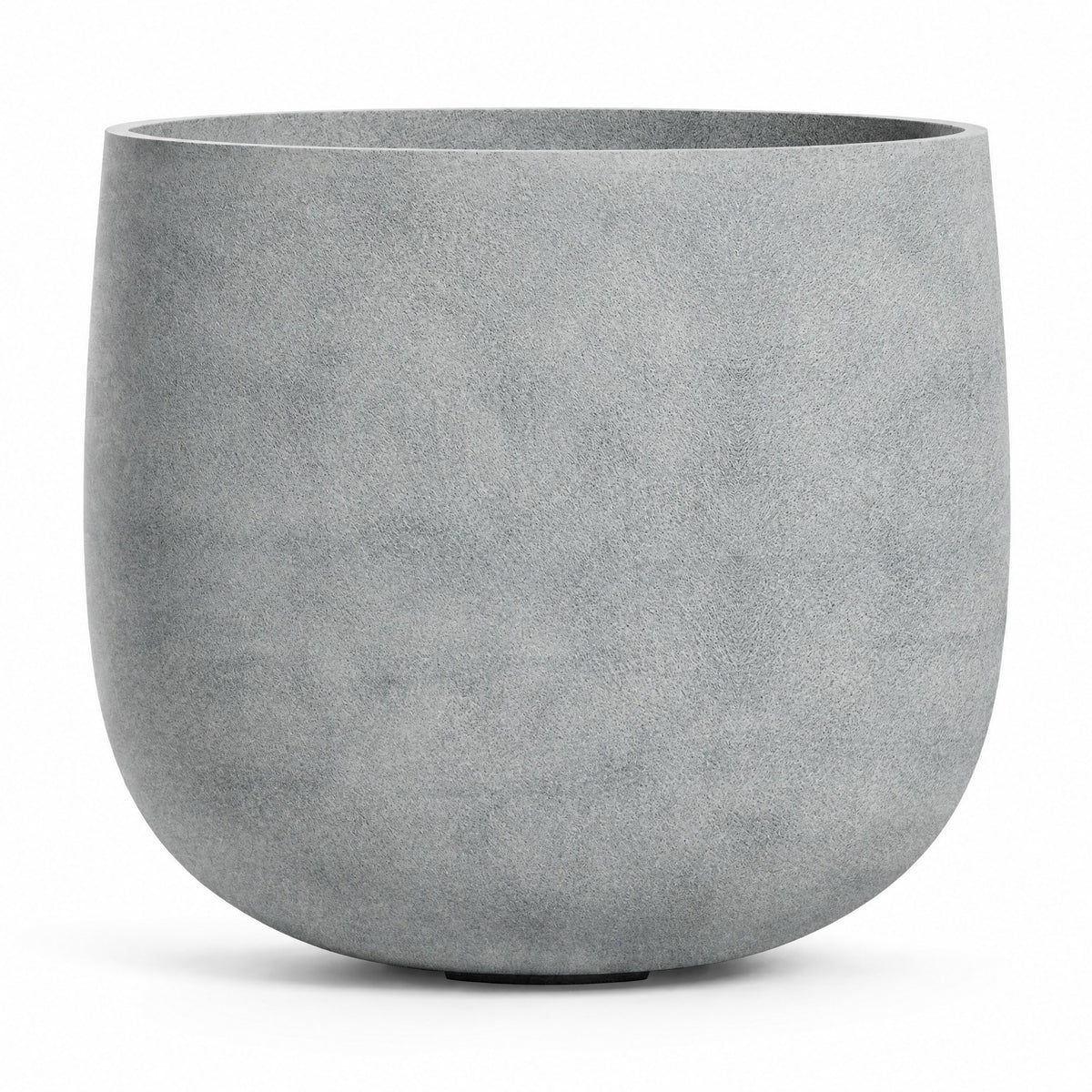 Piazza Round fiberglass planter in concrete stone