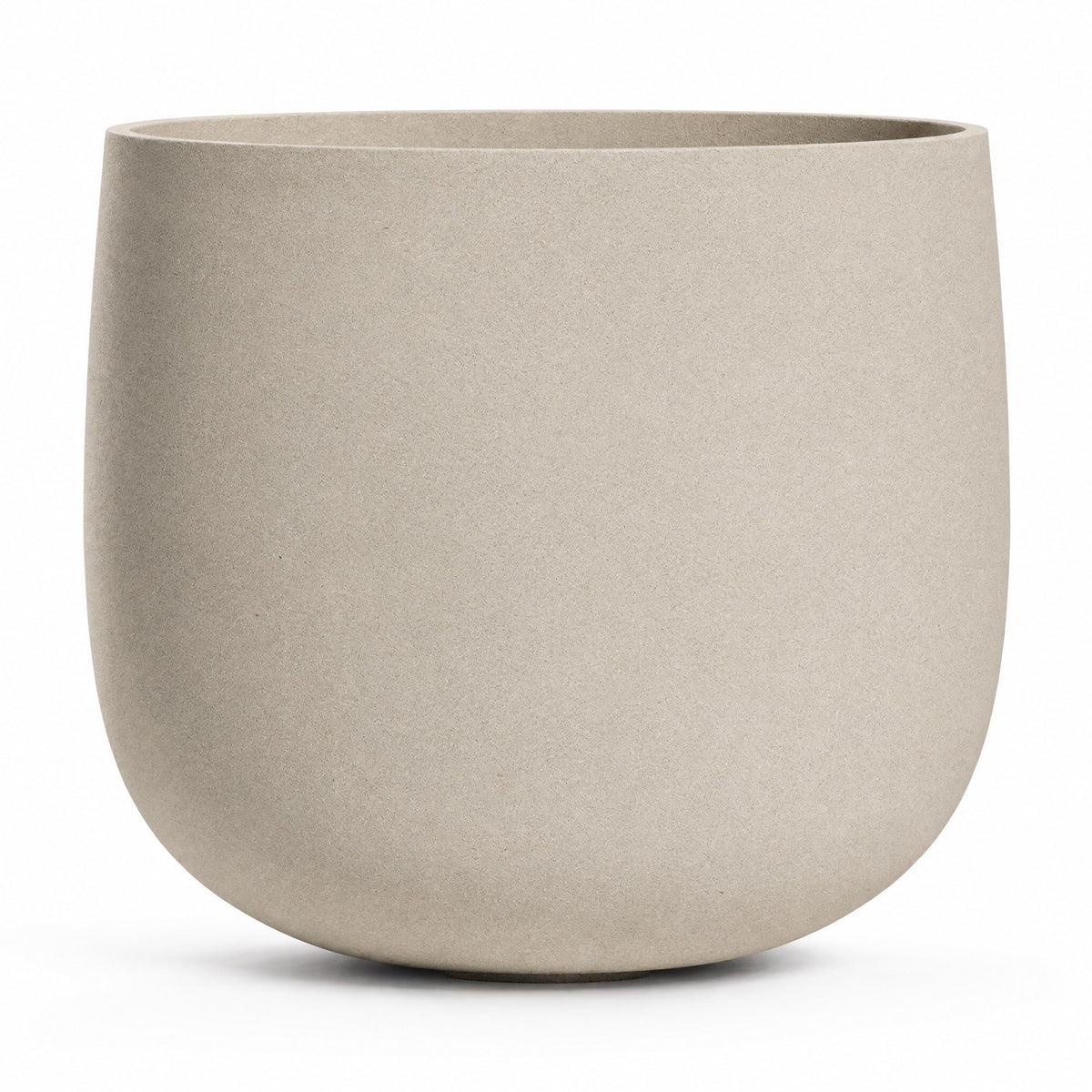 Piazza Round fiberglass planter in sand stone
