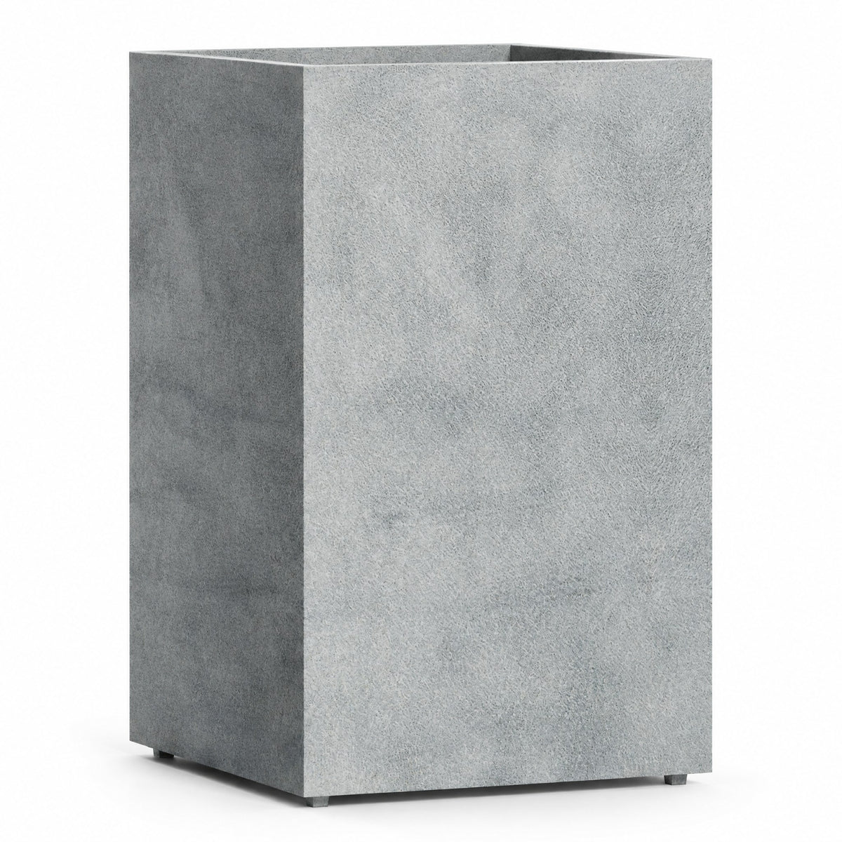 Pilastro Tall Square fiberglass planter in concrete stone