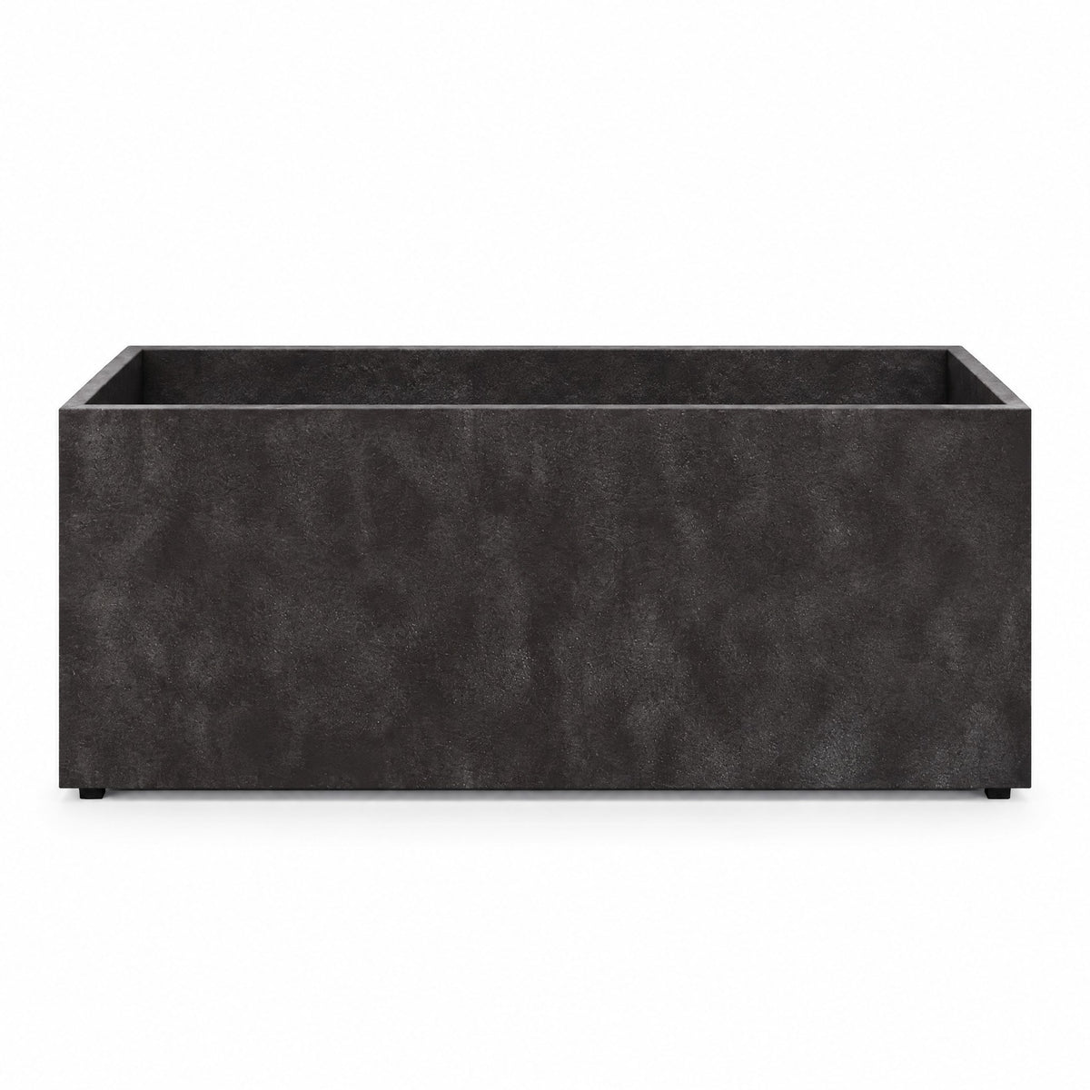 Terrazza Rectangular fiberglass planter in carbon stone