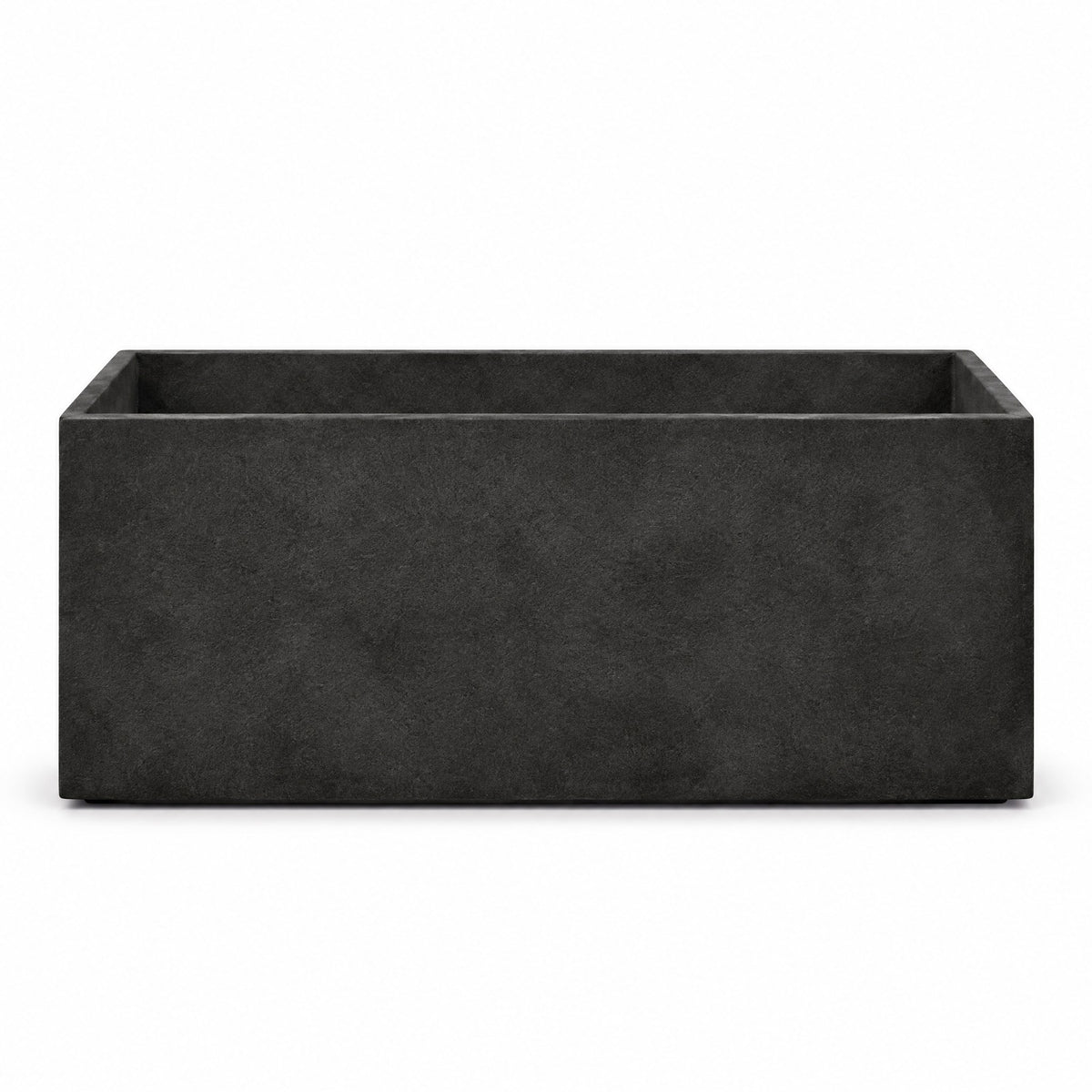 Terrazza Rectangular fiberglass planter in grey stone
