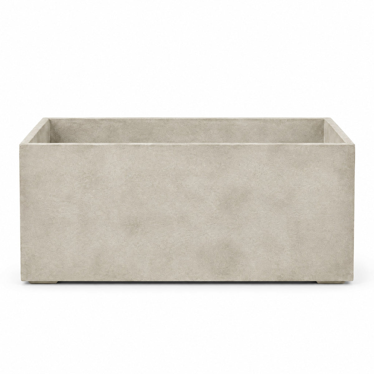Terrazza Rectangular fiberglass planter in sand stone