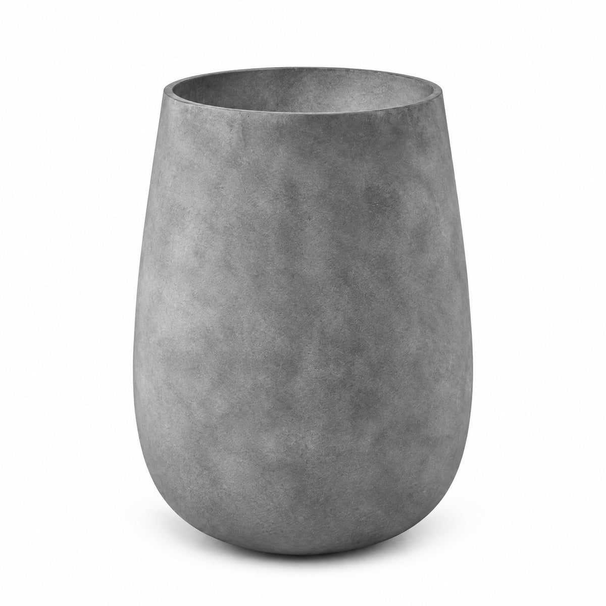 Torre Tall Round fiberglass planter in concrete stone