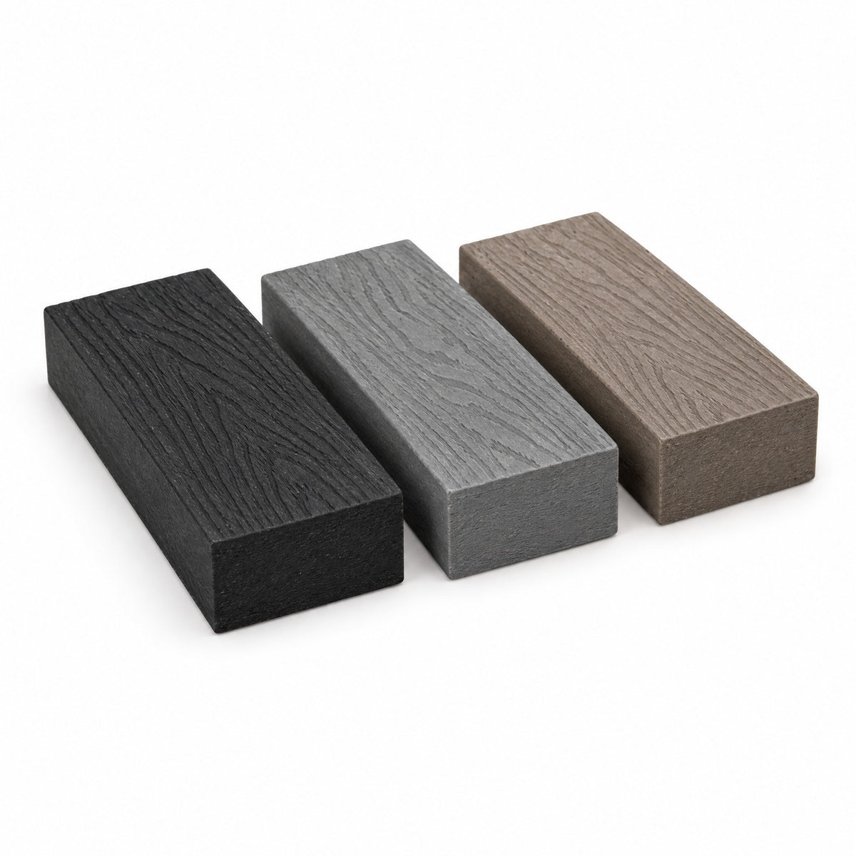 Trex composite pot feet in black, grey and taupe