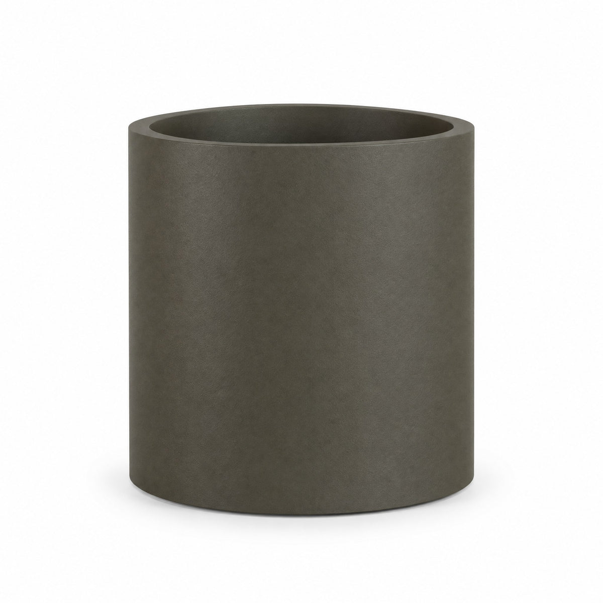 Urban Cylinder fiberglass planter in matte bronze
