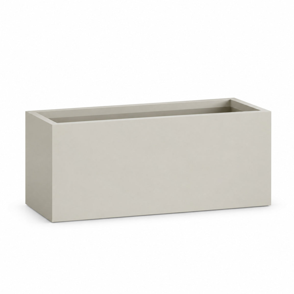 Urban Low Trough fiberglass planter in satin beige