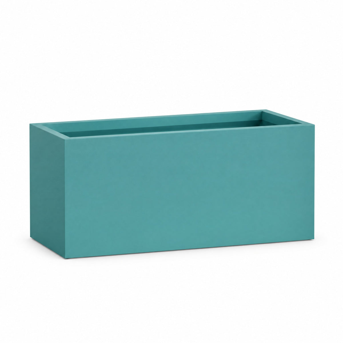 Urban Low Trough fiberglass planter in satin sea foam