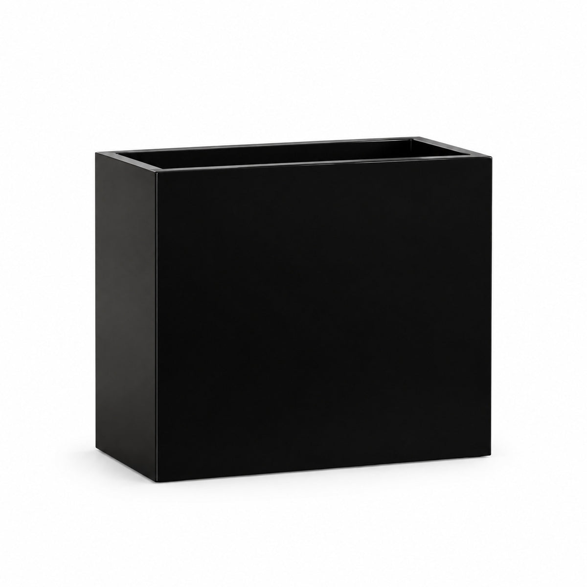 Urban Tall Trough fiberglass planter in gloss black