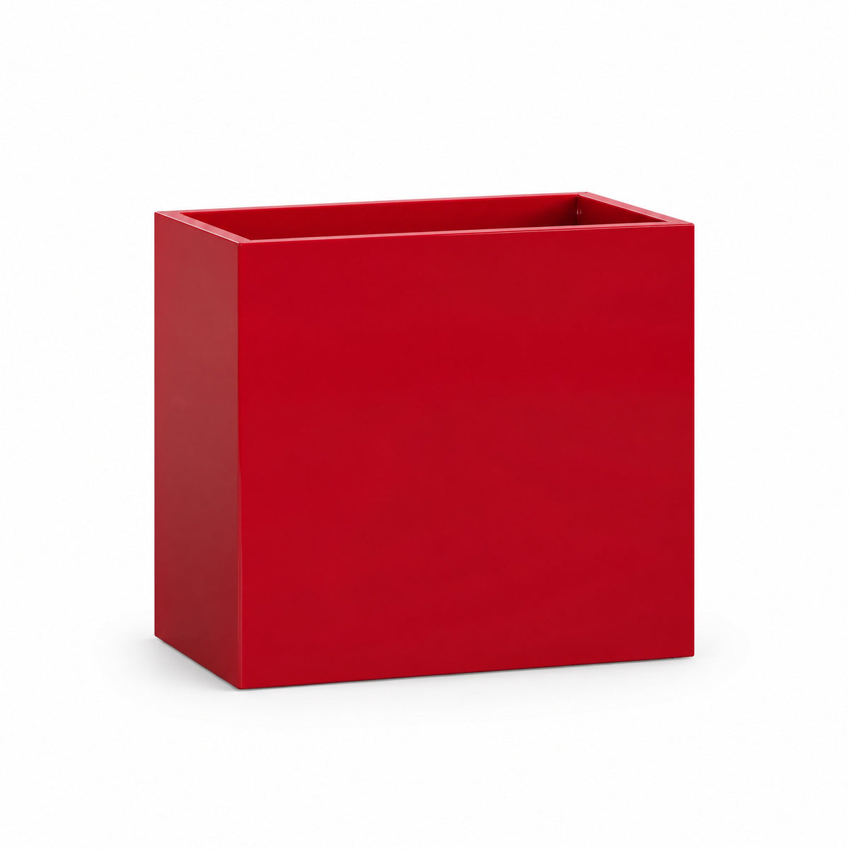 Urban Tall Trough fiberglass planter in gloss red