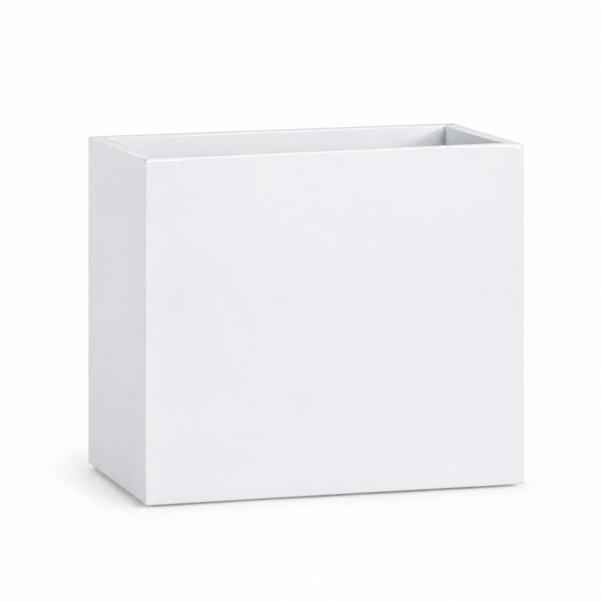 Urban Tall Trough fiberglass planter in gloss white