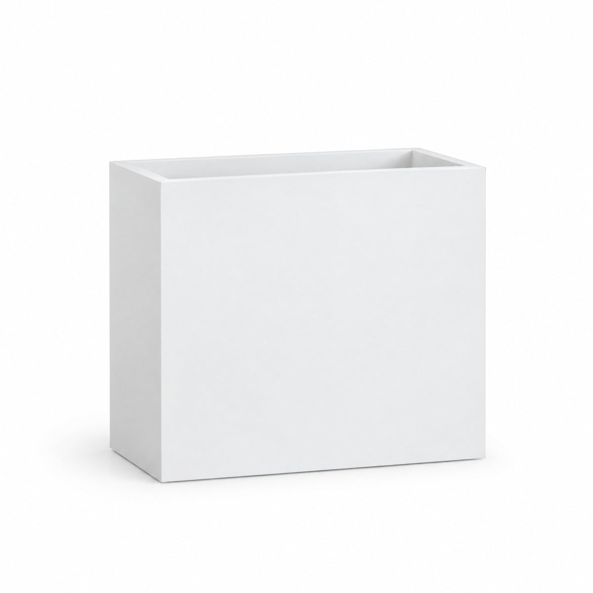Urban Tall Trough fiberglass planter in matte white