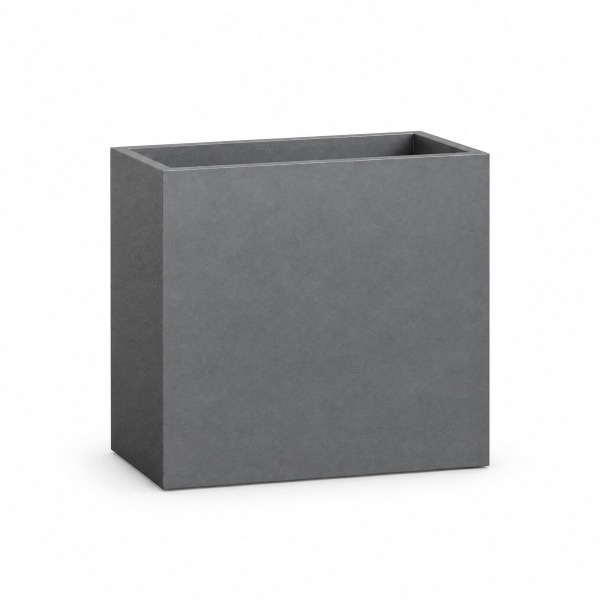 Urban Tall Trough fiberglass planter in metallic gunmetal