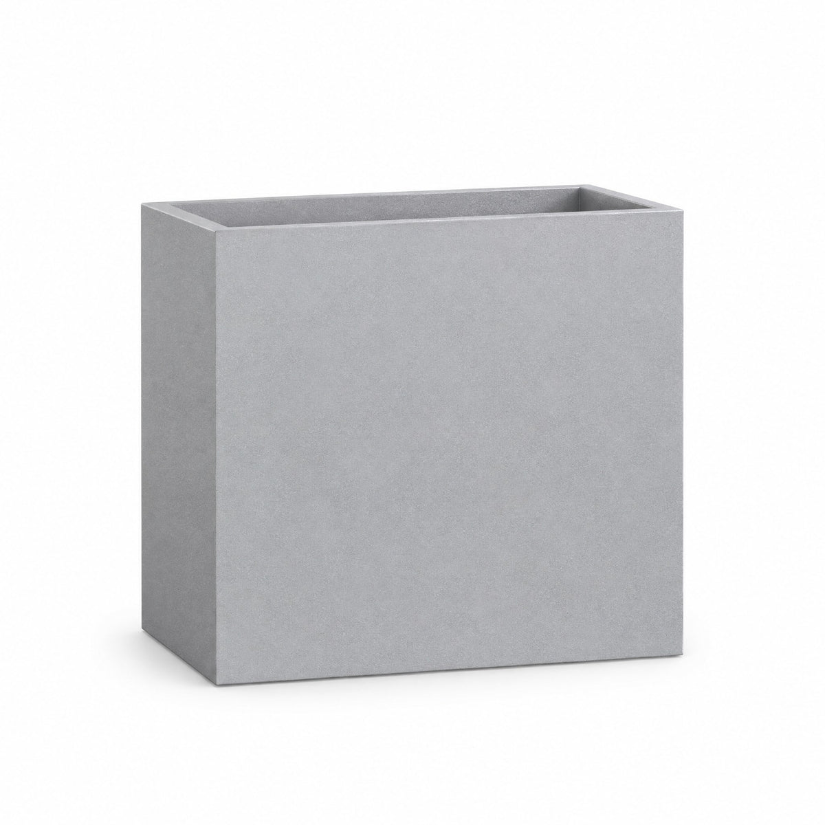 Urban Tall Trough fiberglass planter in metallic silver