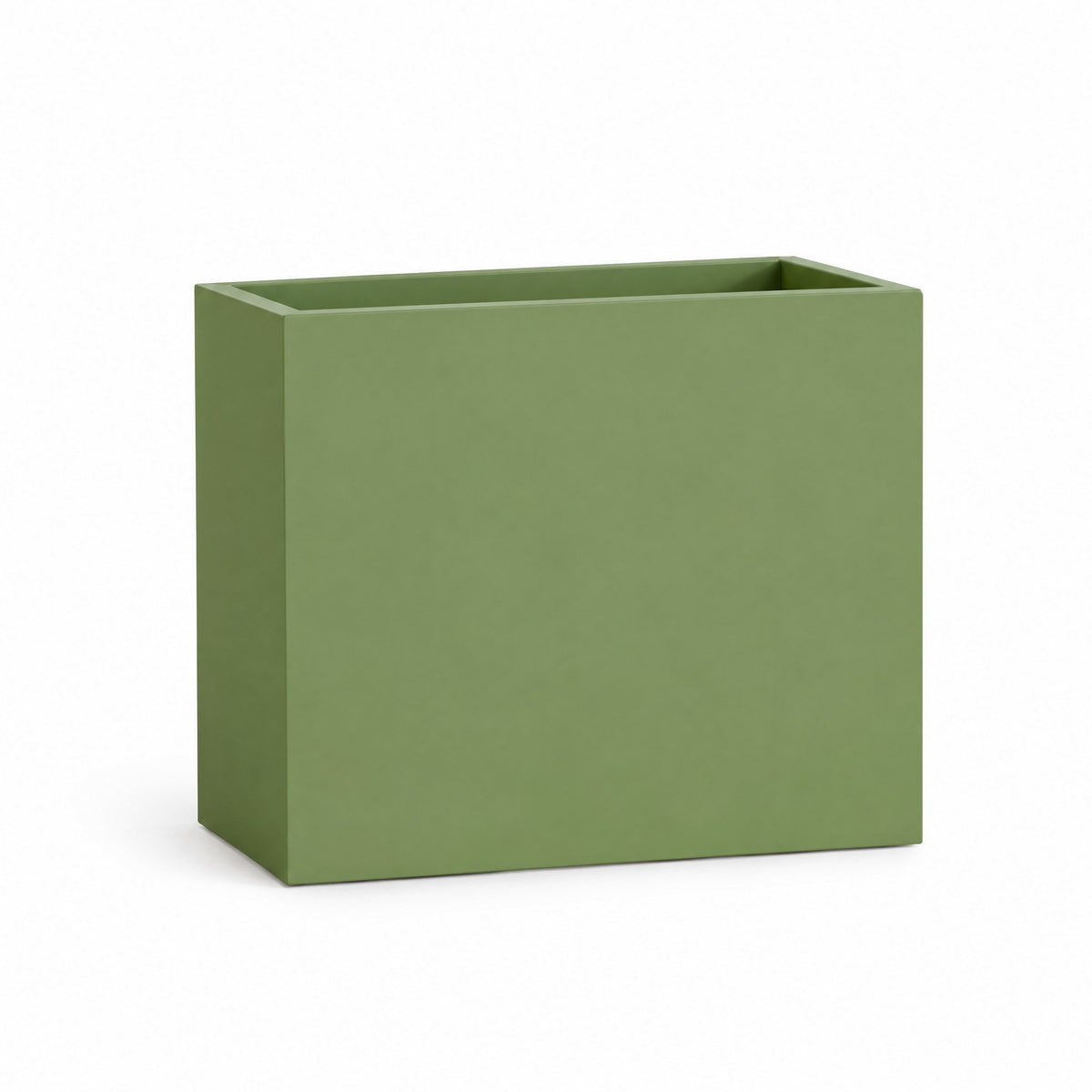 Urban Tall Trough fiberglass planter in satin green