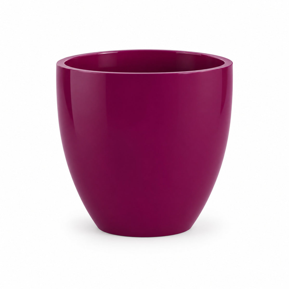 Urban Tapered Cylinder fiberglass planter in gloss eggplant