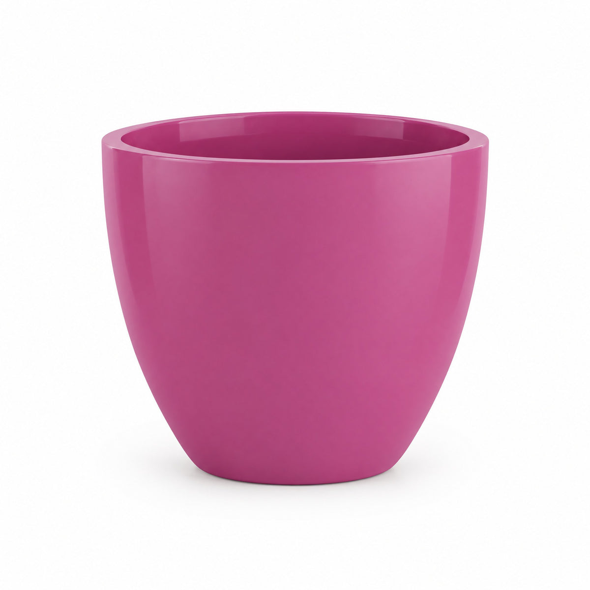Urban Tapered Cylinder fiberglass planter in gloss pink violet