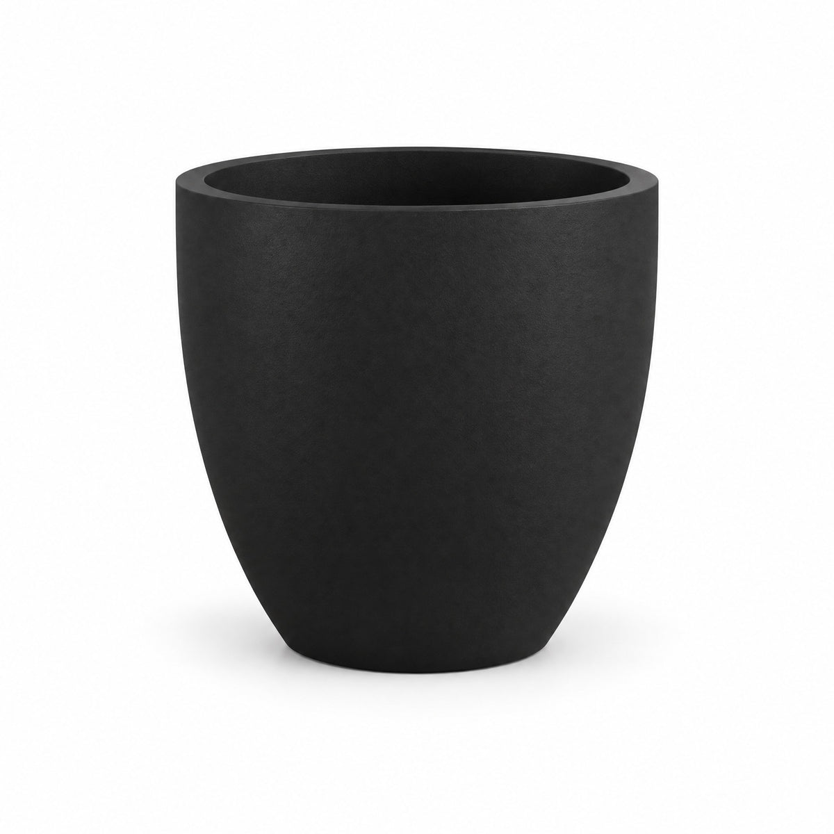 Urban Tapered Cylinder fiberglass planter in matte black
