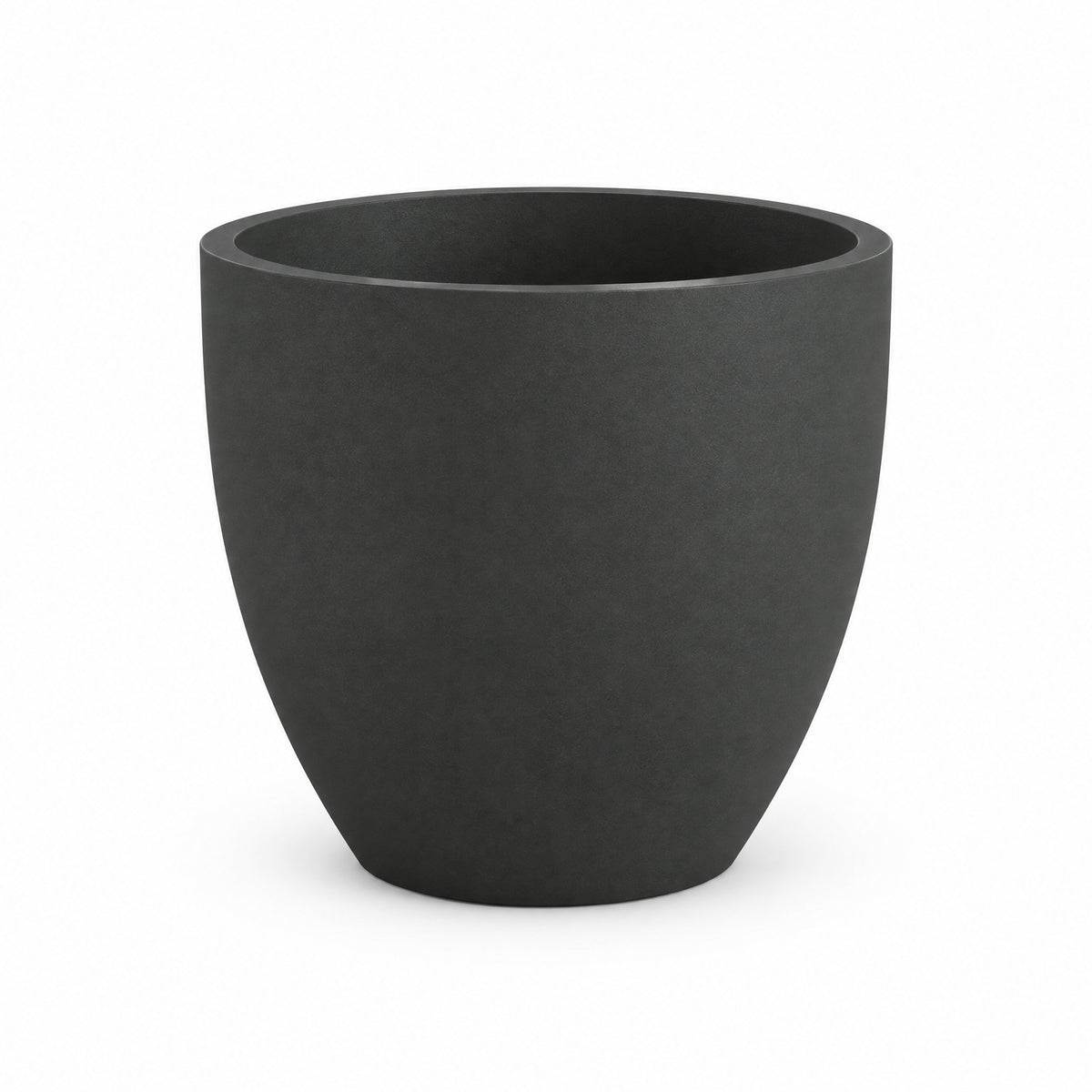 Urban Tapered Cylinder fiberglass planter in matte charcoal