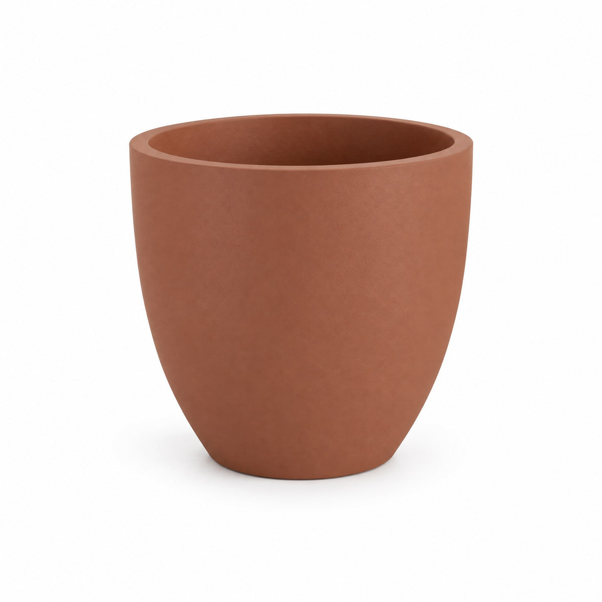 Urban Tapered Cylinder fiberglass planter in matte terracotta
