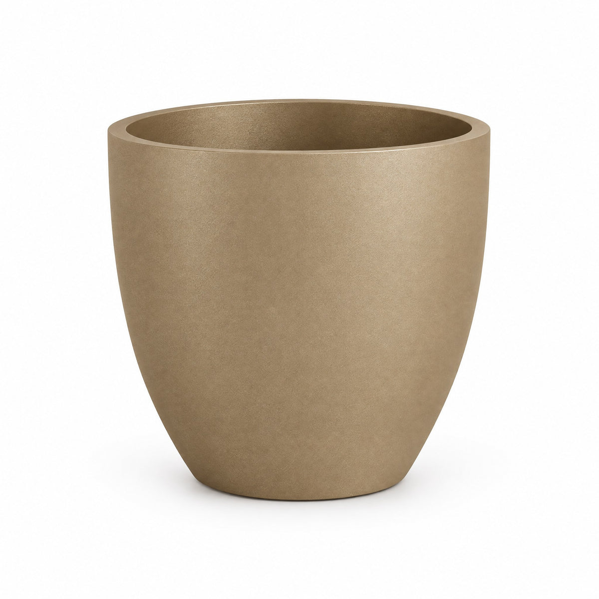 Urban Tapered Cylinder fiberglass planter in metallic gold