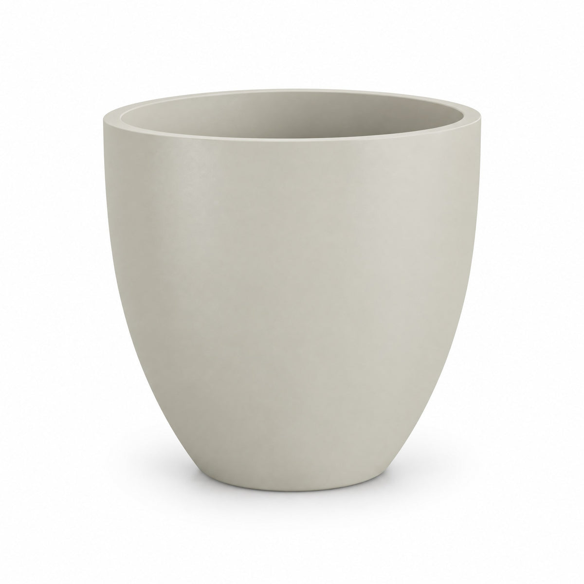 Urban Tapered Cylinder fiberglass planter in satin beige