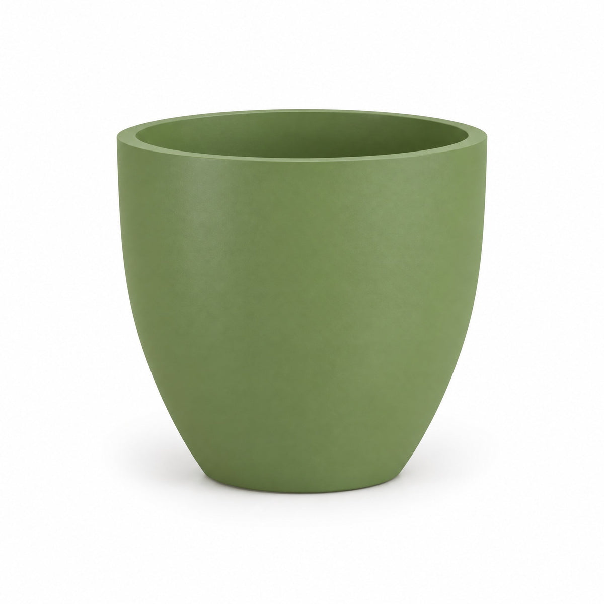 Urban Tapered Cylinder fiberglass planter in satin green