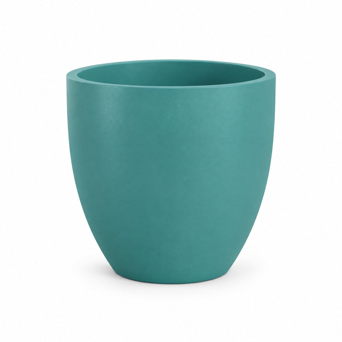 Urban Tapered Cylinder fiberglass planter in satin sea foam