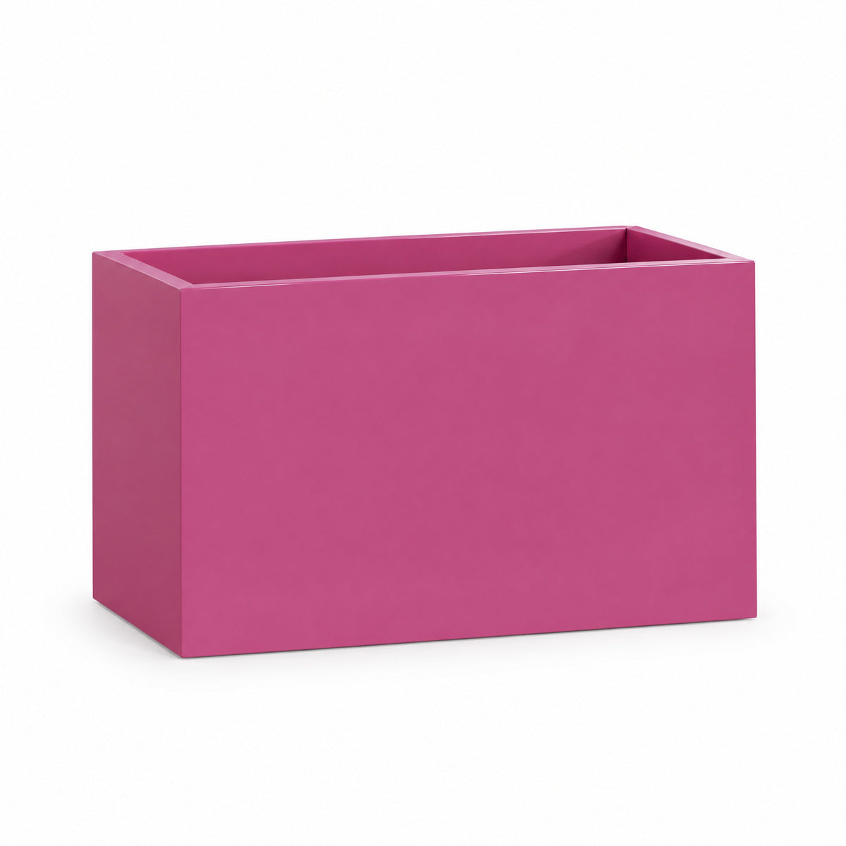 Urban Trough fiberglass planter in gloss pink violet